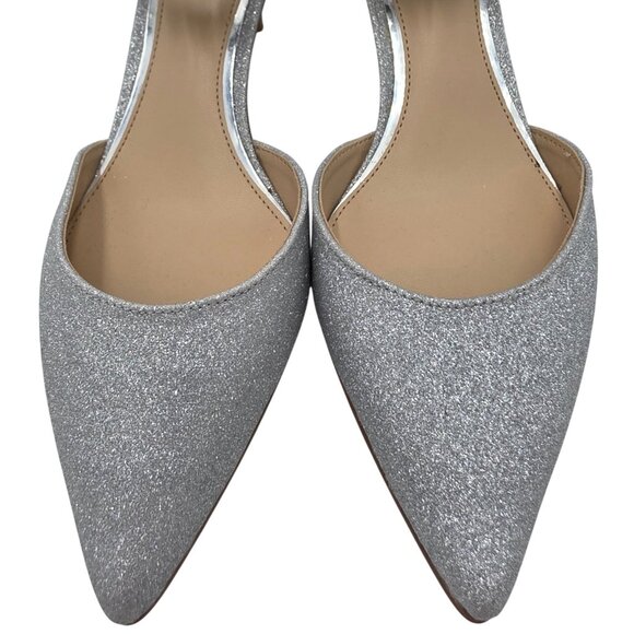 Jewel Badgley Mischka Womens 7.5 Silver Robles Crystal Kitten Heels Evening Pump - Picture 8 of 13